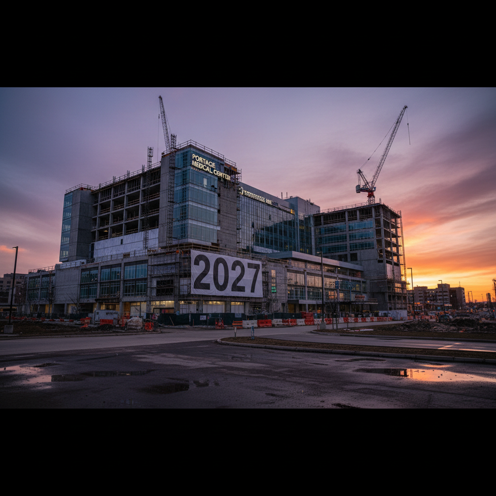 Your new hospital in Portage won't open until 2027.