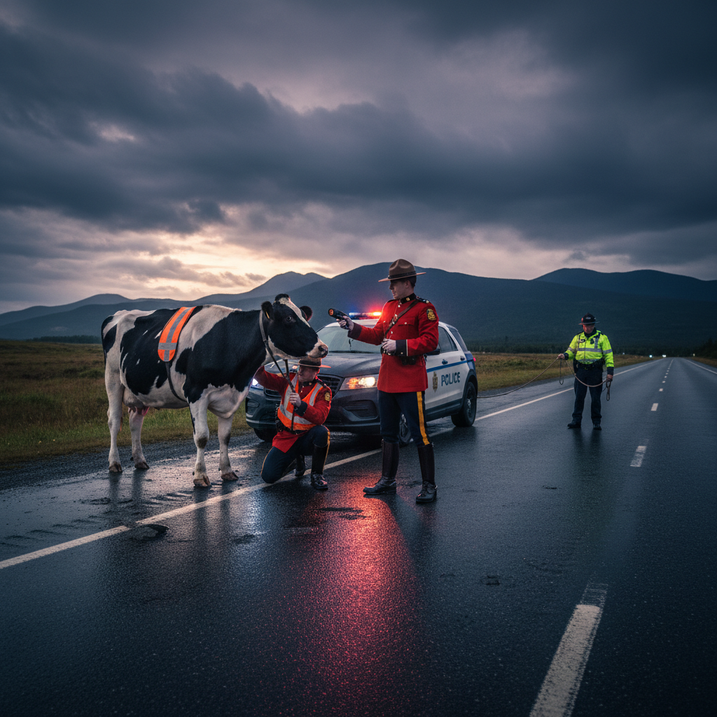 Did you see the RCMP pull over a cow in Sydney?