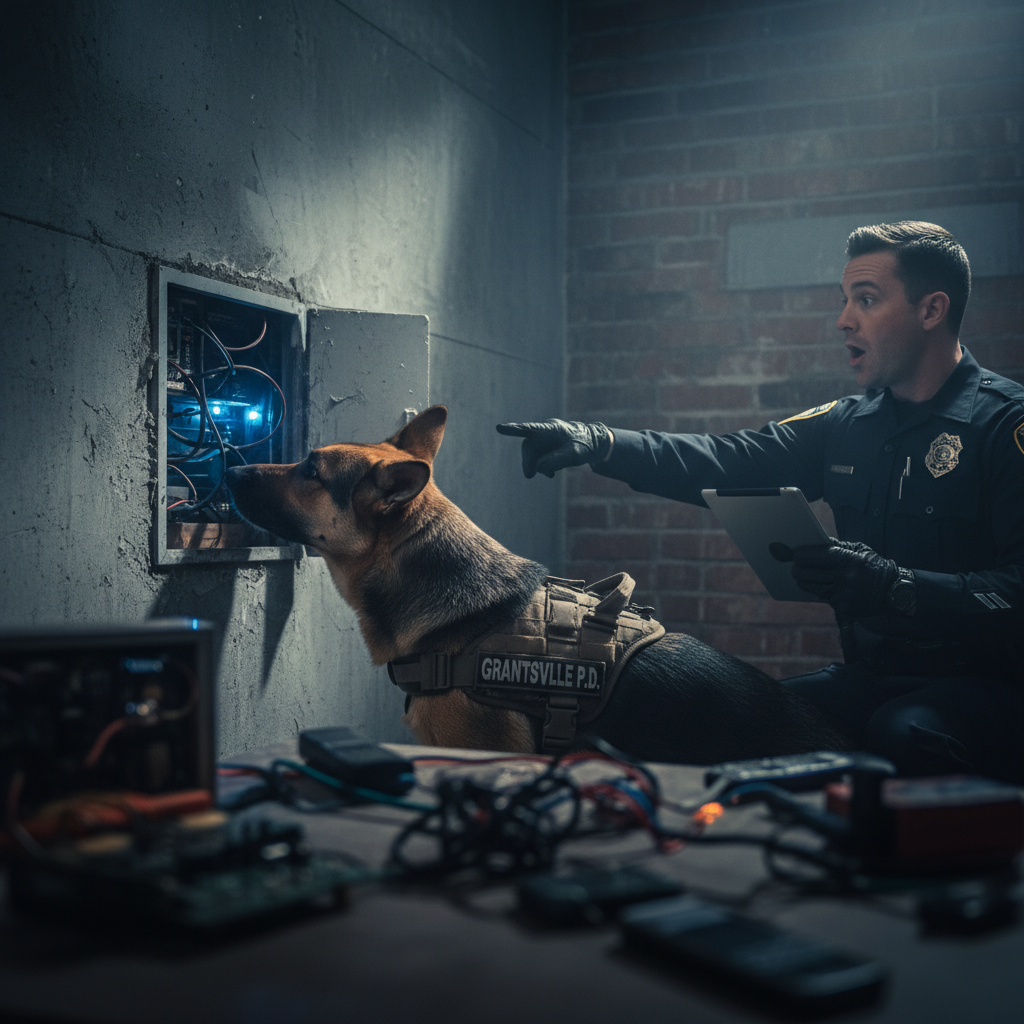 Grantsville has a K-9 that finds your hidden tech. Seriously.