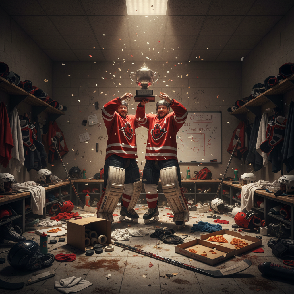 Your Copper Cliff Reds won a championship because of a messy dressing room
