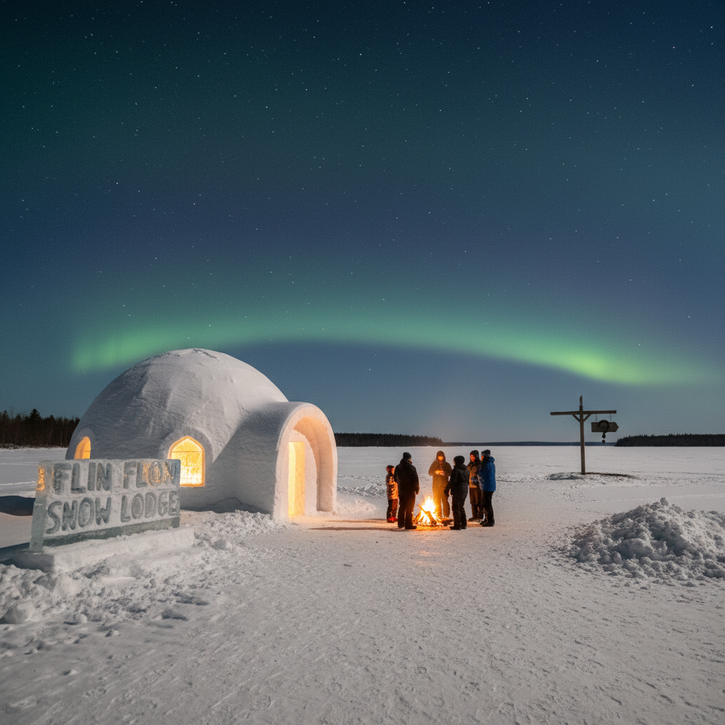 Flin Flon built a snow lodge. What are we missing, Thompson?