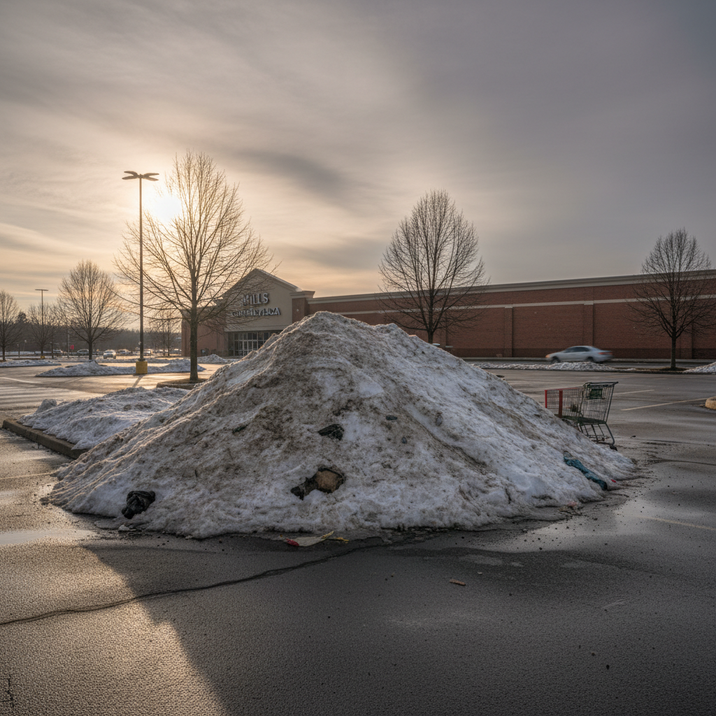 Your Owings Mills snow pile is STILL there, hon.