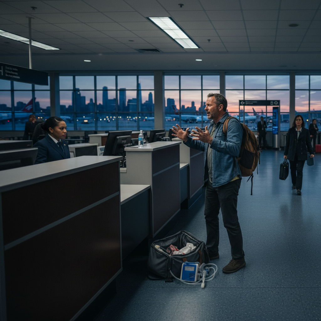 Your CPAP just went missing at JFK. What do you do?