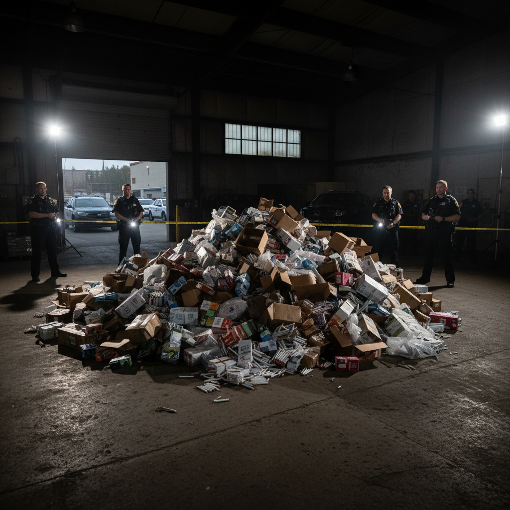 Red Deer RCMP just found a pile of unstamped cigarettes.