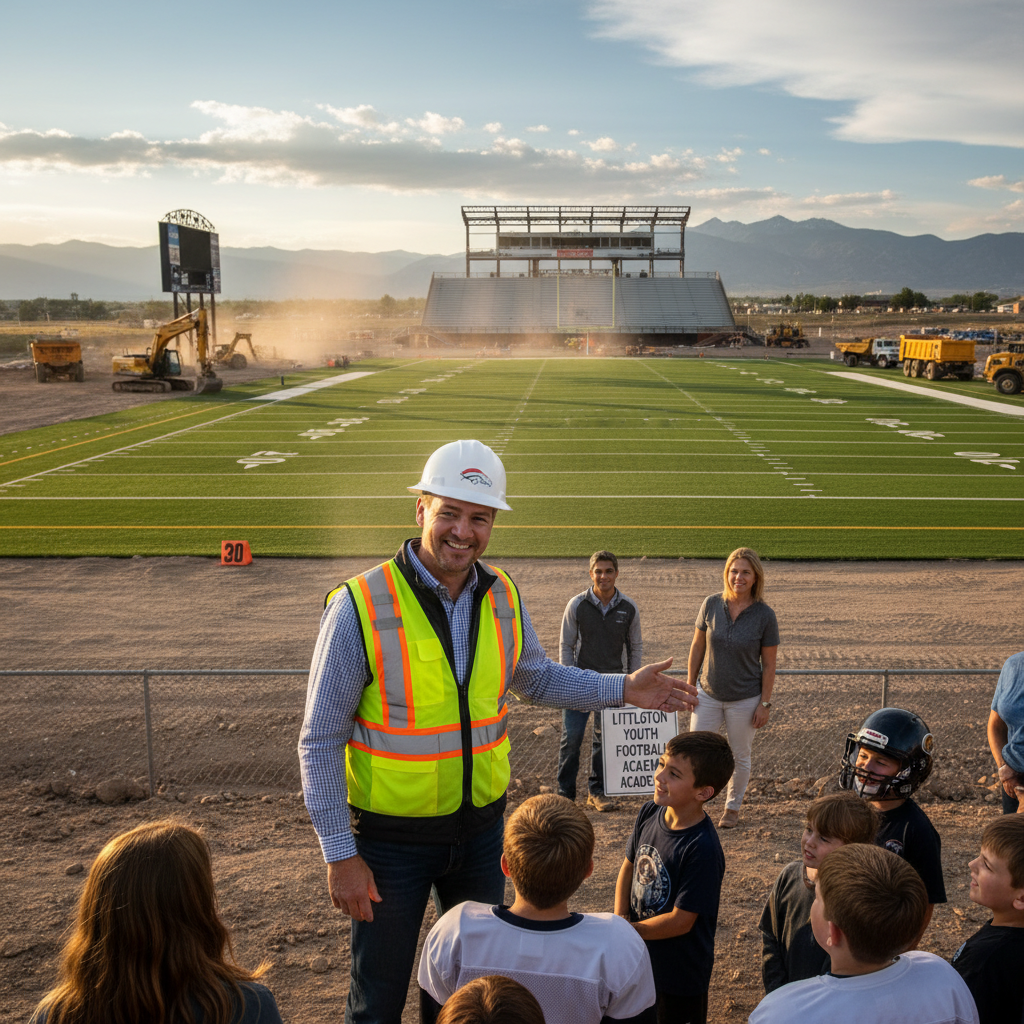 Peyton Manning is building a football field in Littleton. Here's why.