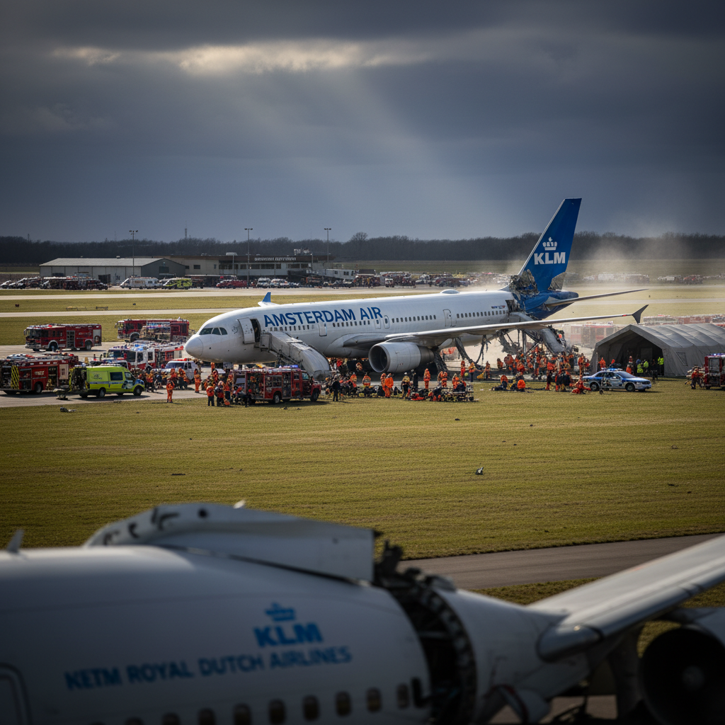 Your Amsterdam flight made an emergency landing here. 25 hurt.
