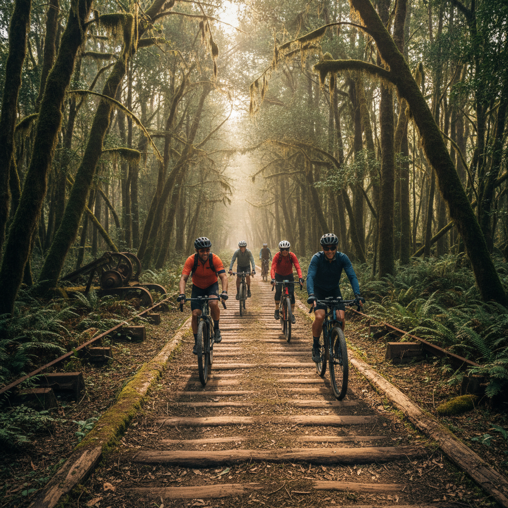 Your great-grandparents used this log road. Now people are cycling it.