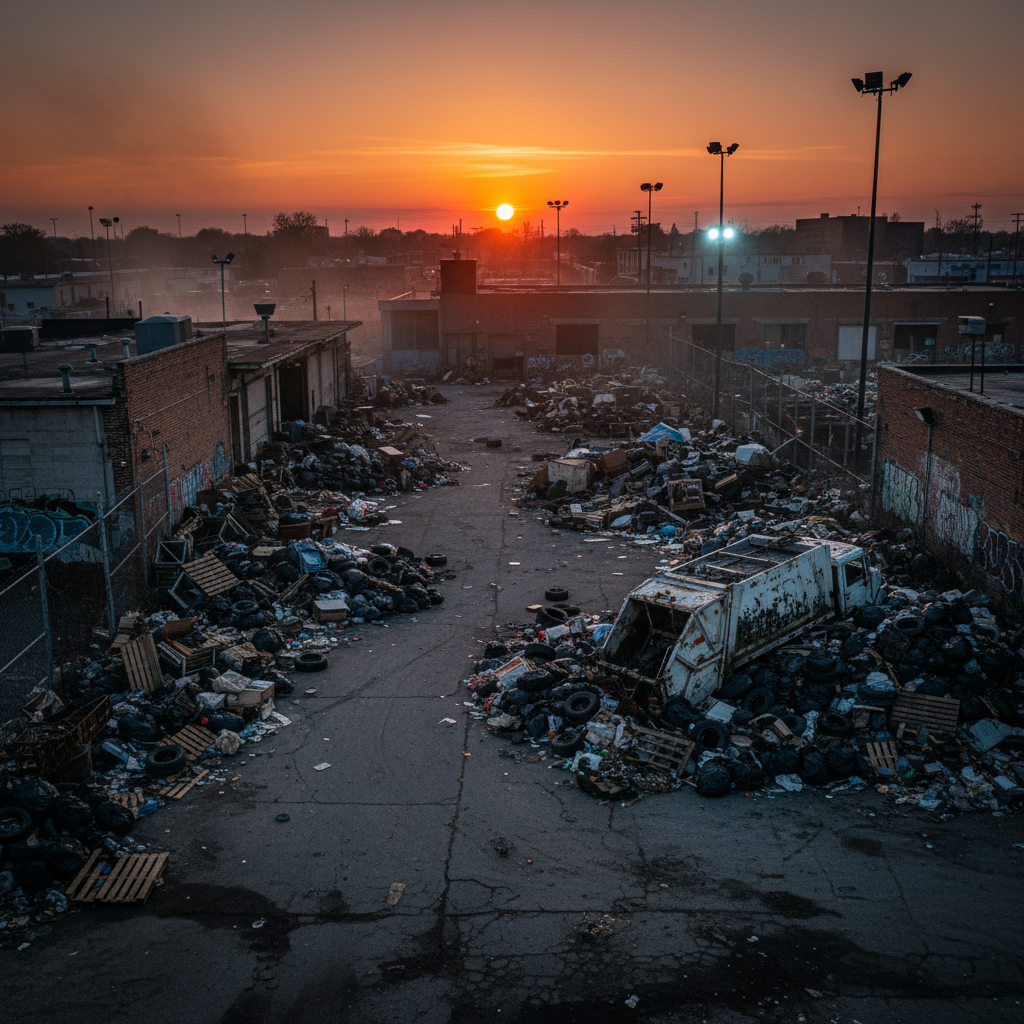 East Cleveland's own service yard is a literal trash dump.