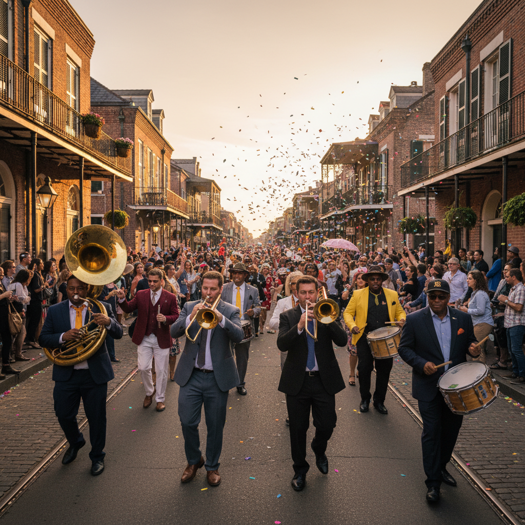 French Quarter Fest just started with a second line. Did you see it?