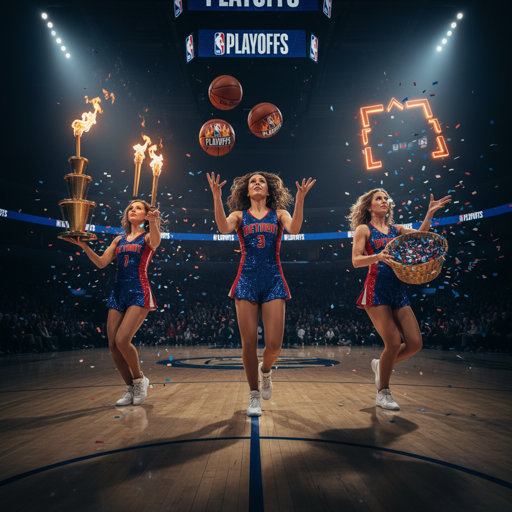 Your Pistons dancers are juggling *this* for the playoffs.