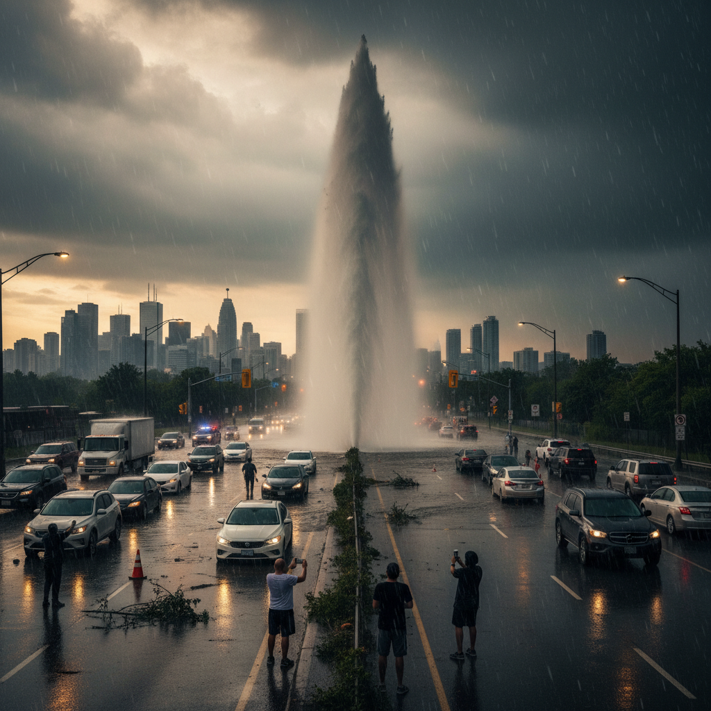 Etobicoke's watermain just went geyser mode. Your commute was chaos.