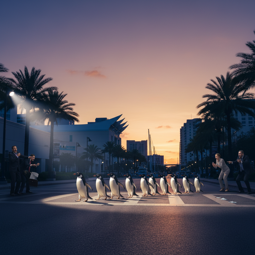Your Florida Aquarium is letting penguins waddle Channelside? No, deadass.