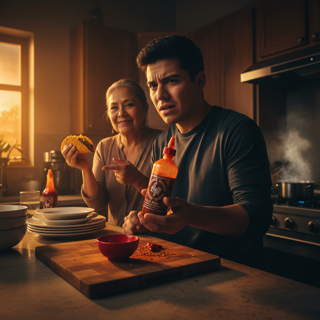 Your sriracha is gone again, mijo.