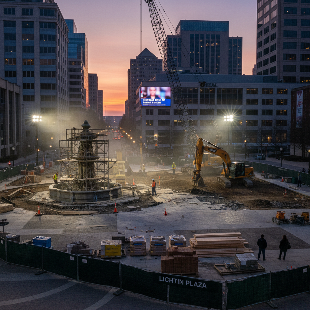 They're finally fixing Lichtin Plaza. About time, Raleigh.