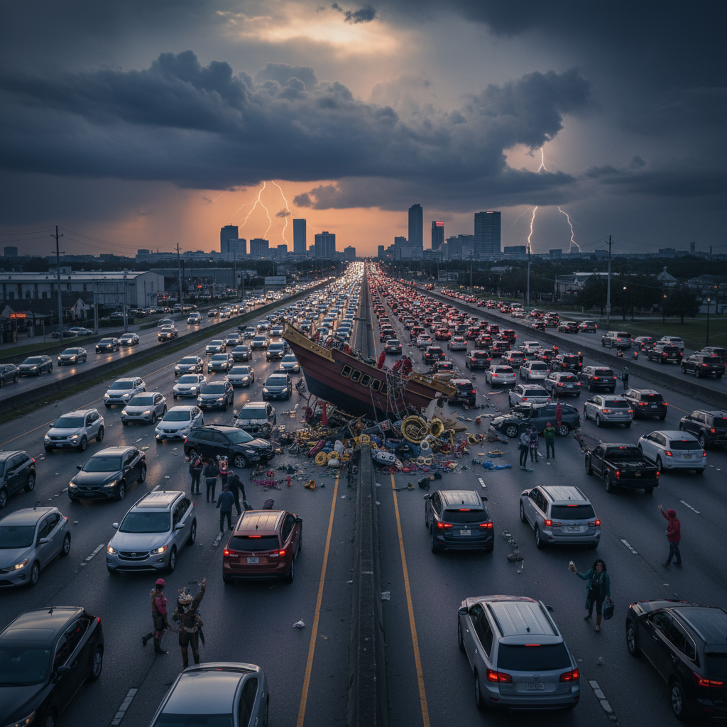 I-610 shut down both ways. What in the New Orleans happened?
