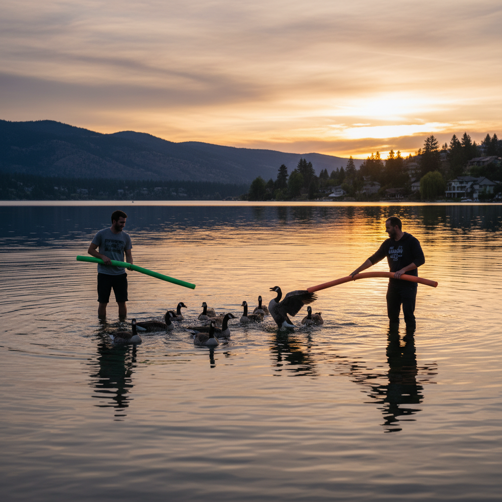 Kelowna men used pool noodles on geese. Really?