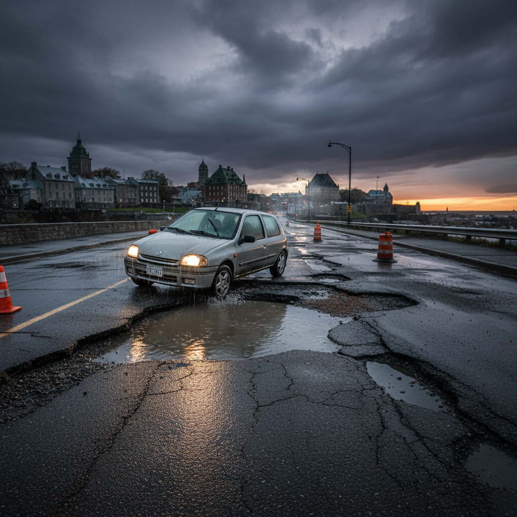 Ton char va pleurer en voyant les nids-de-poule de Québec.