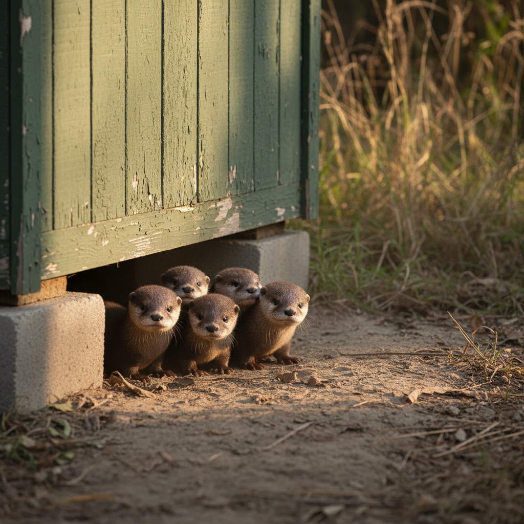 Six otter pups just popped up under a shed in Richmond!