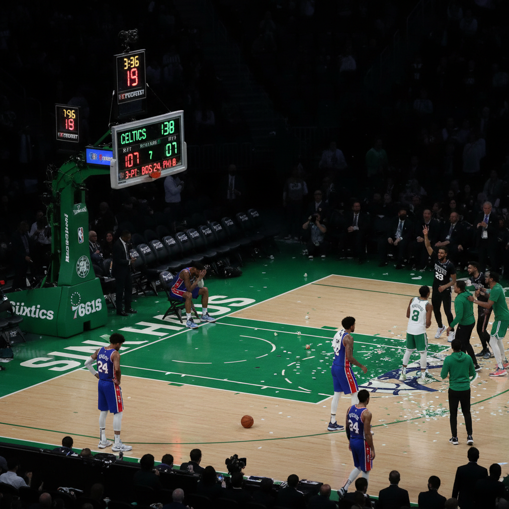 Your Sixers just let Boston hit 24 threes. Ouch.