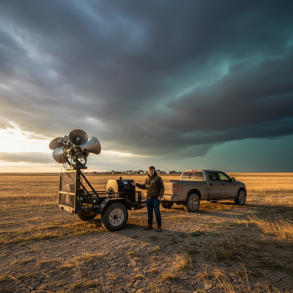 An 18-year-old built a mobile tornado siren near Cutknife. Why?
