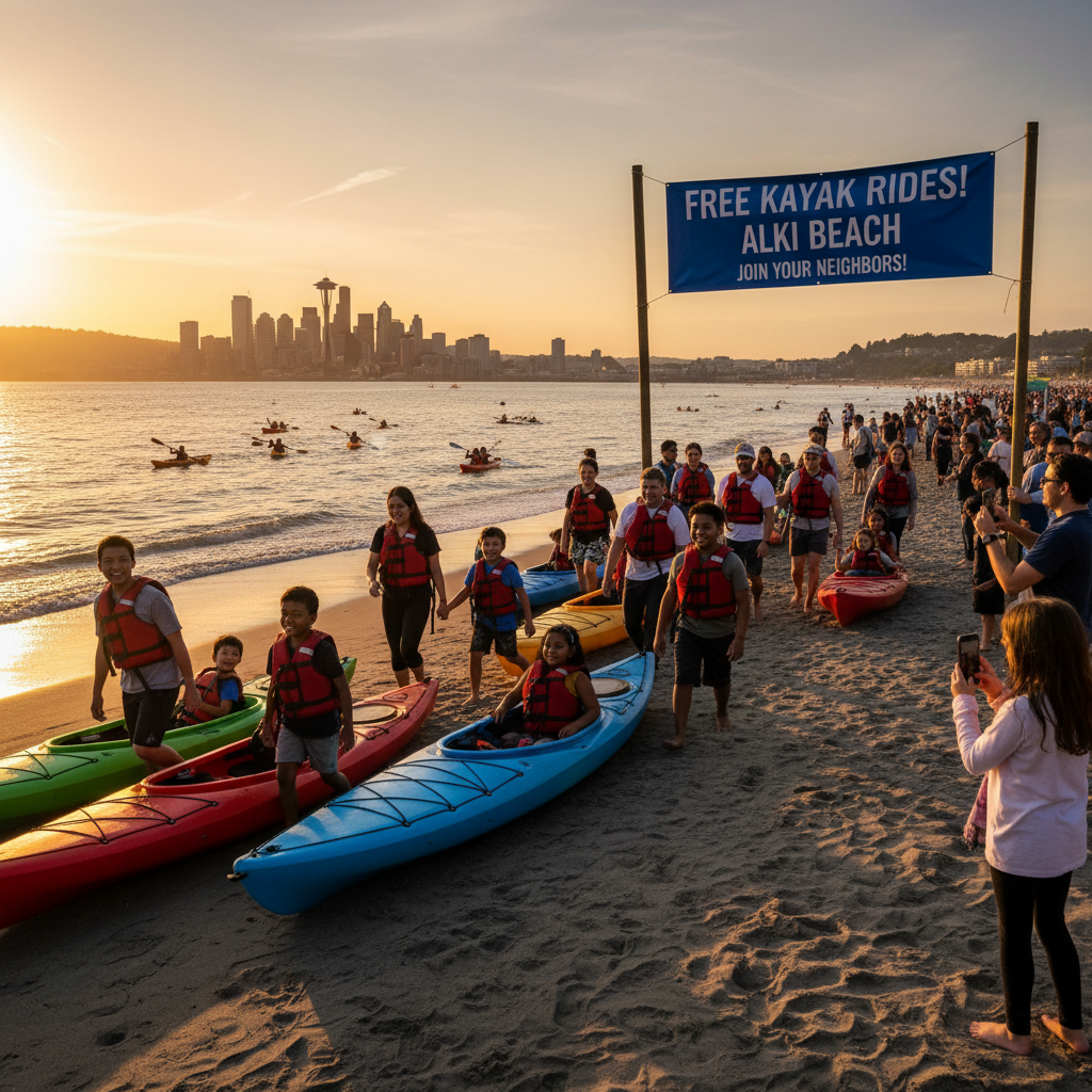 Free Kayak Rides on Alki Beach? Your Neighbors Are Going.
