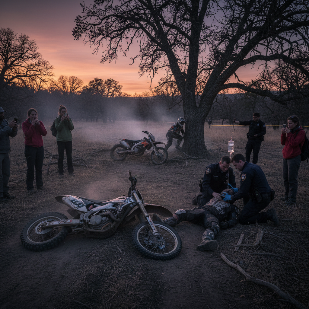 Motorbikes in Dimple Dell Park just hurt someone.
