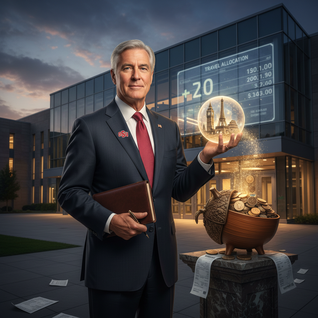 Your old OSU president didn't blow all that travel cash.
