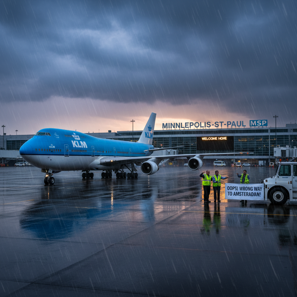 Your Amsterdam flight just landed in Minneapolis again. Yikes.
