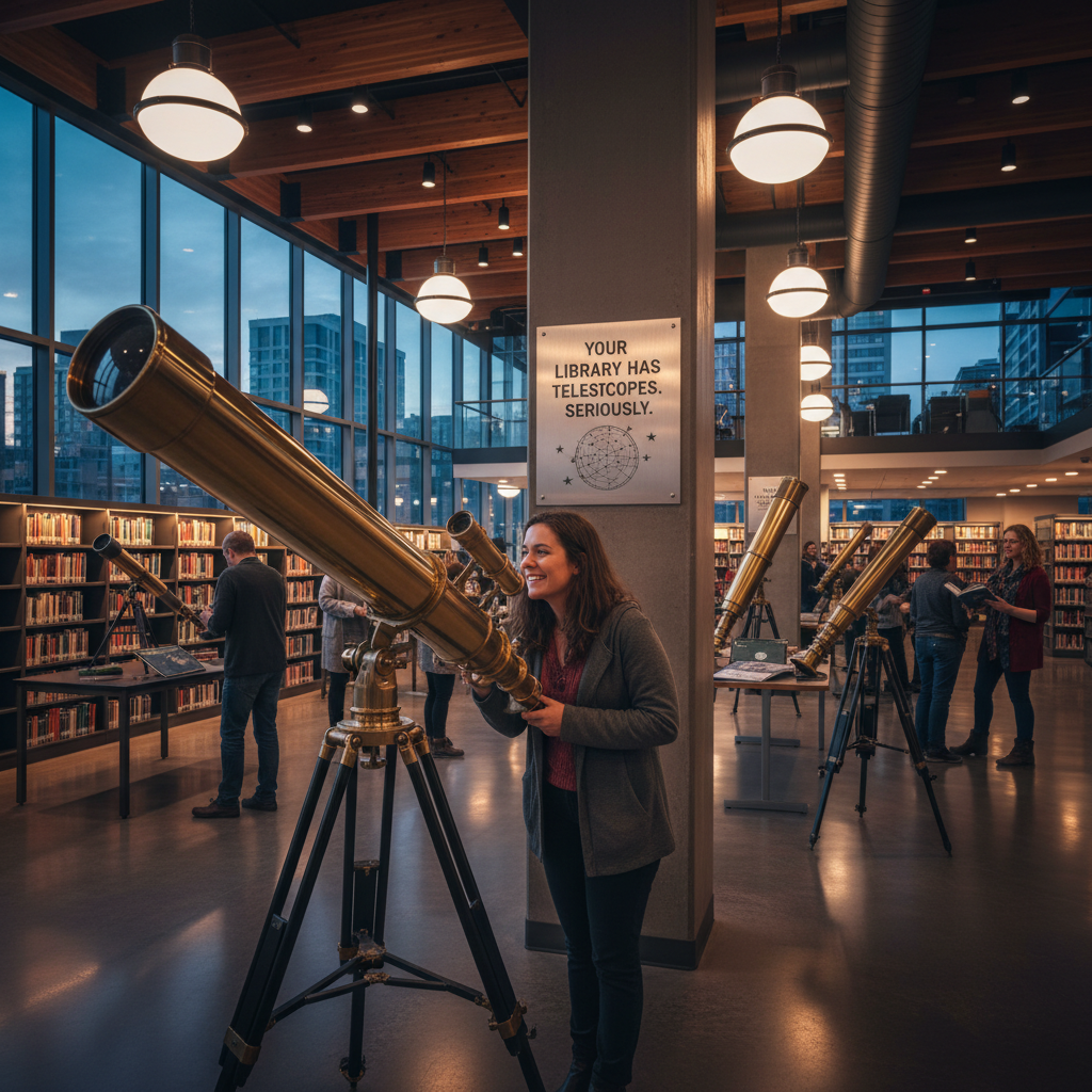 Your library has telescopes. Seriously.