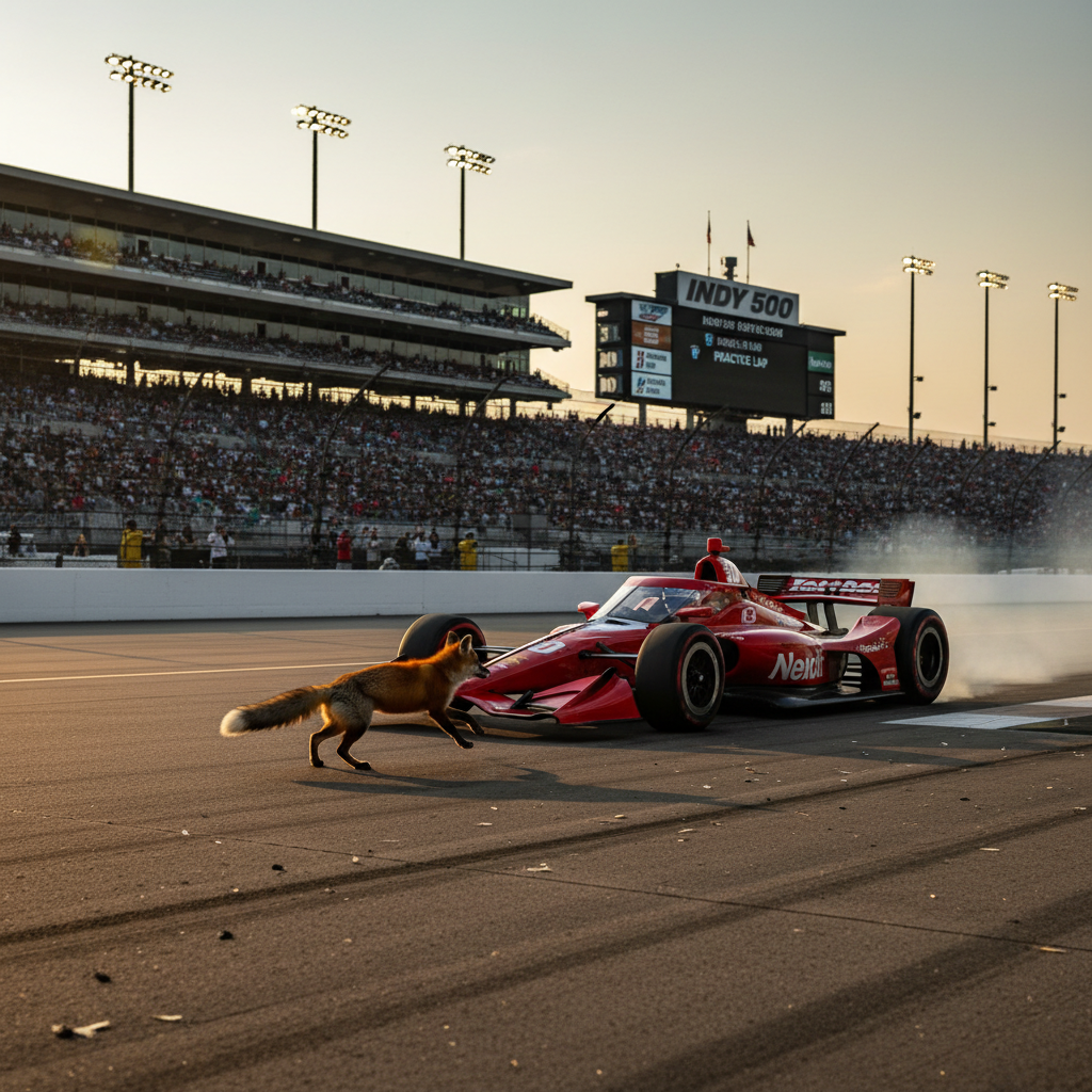 A fox almost took out your Indy 500 champ Takuma Sato