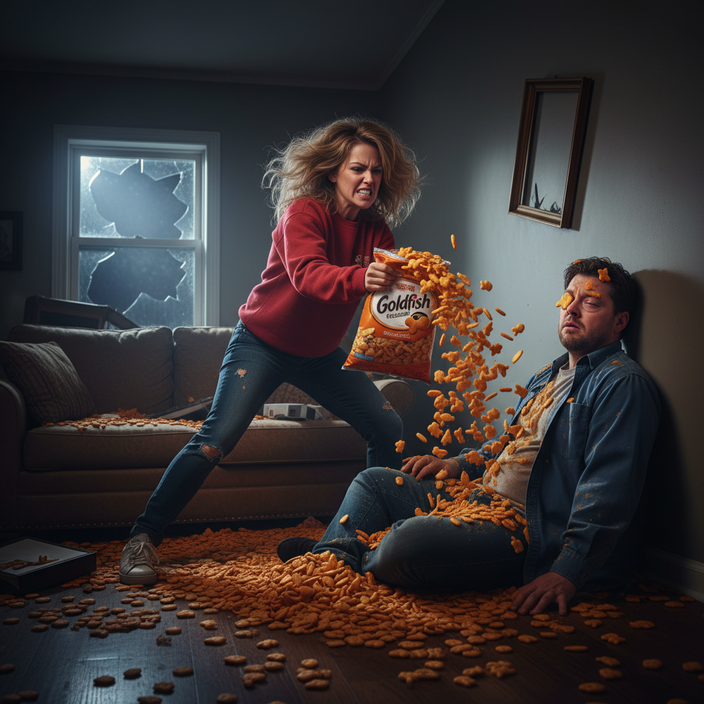 Clearwater woman attacked her fiancé with Goldfish crackers. Seriously.