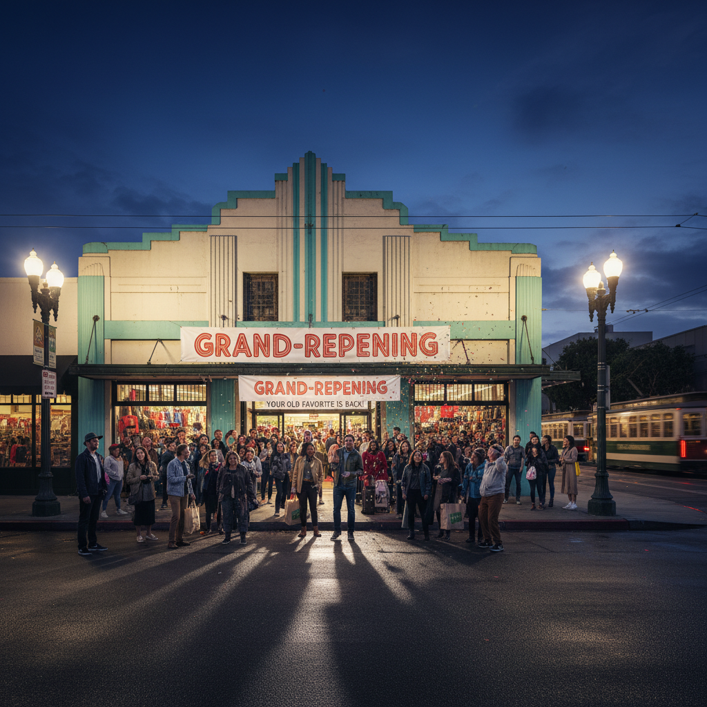 Your old Thrift Town on Mission Street is finally back.