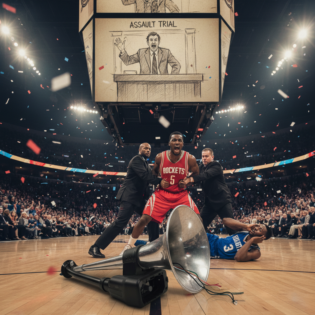 An air horn, a Rockets game, and a crazy assault trial?