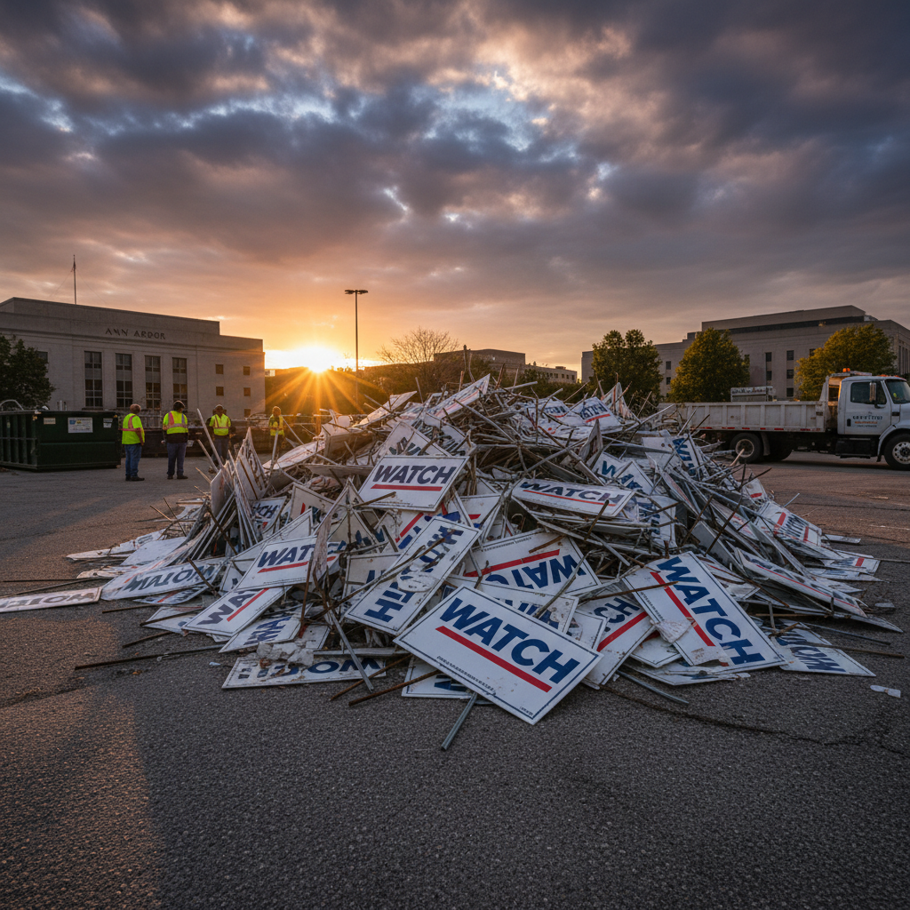 Ann Arbor took down 600 watch signs. Can you believe this?
