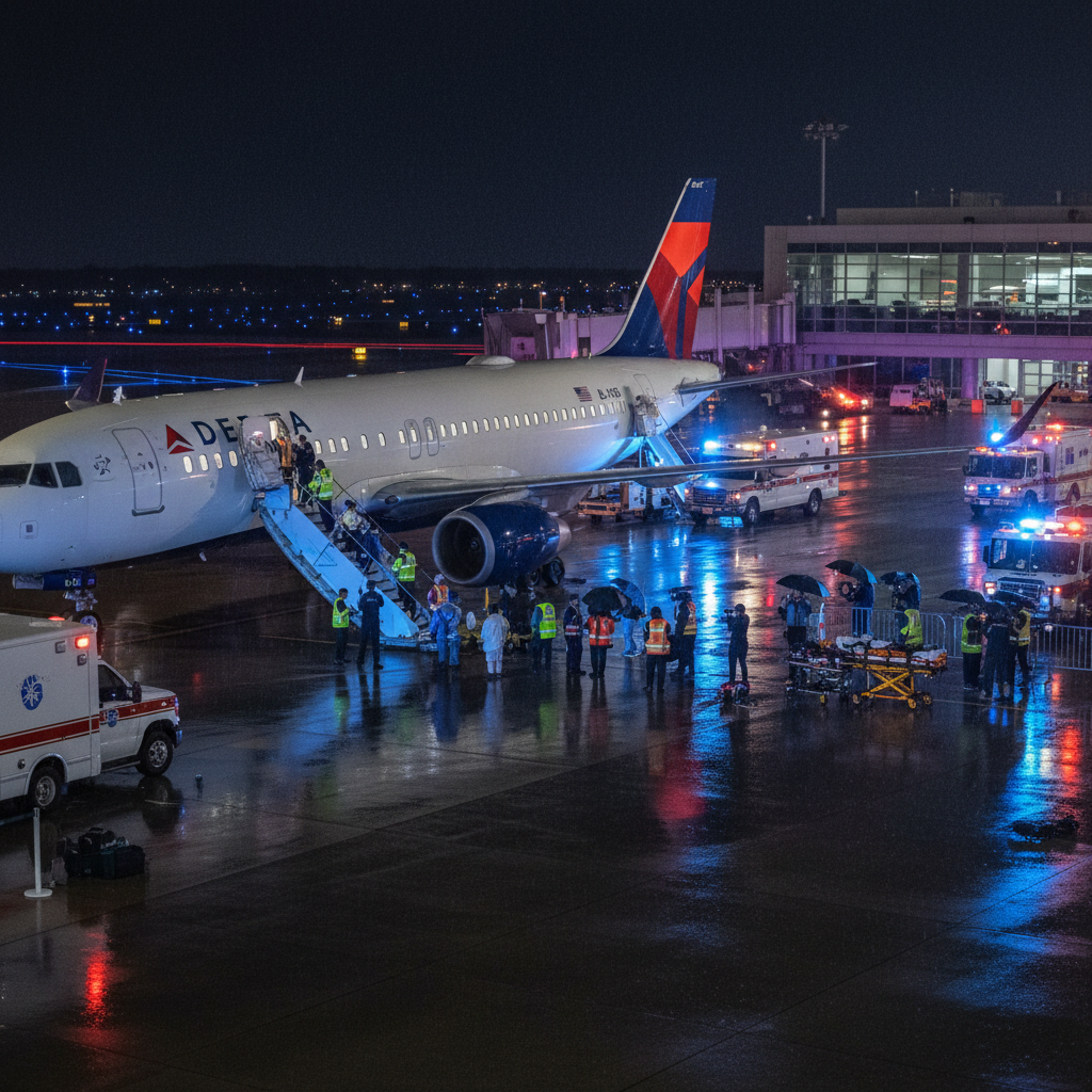 Twenty-five people went to the ER after Delta Flight 56 landed.
