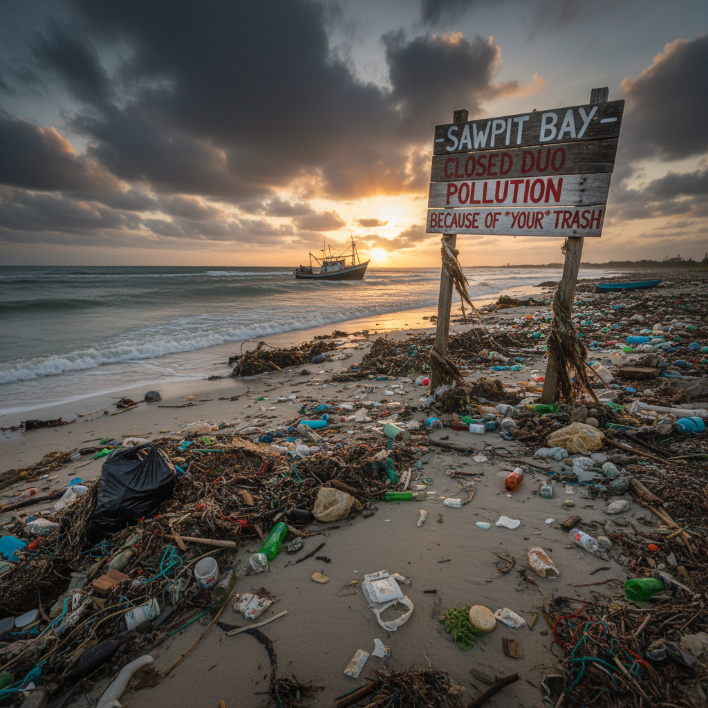 They closed Sawpit Bay because of *your* trash.