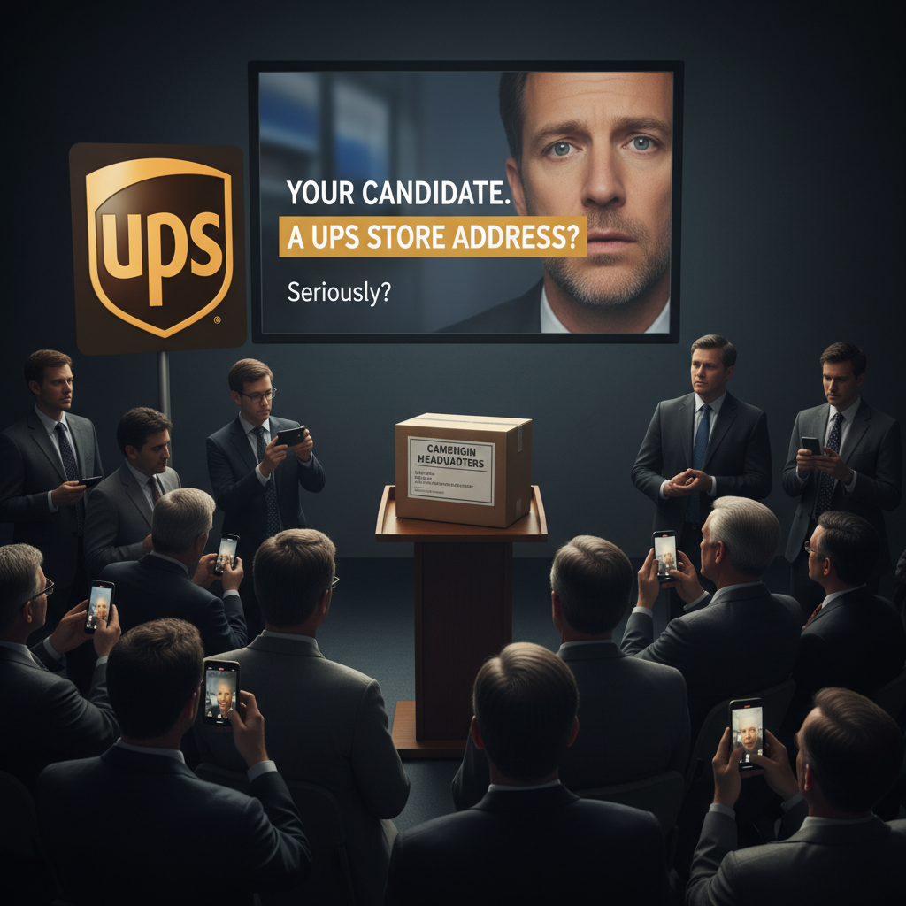 Your candidate can use a UPS Store address? Seriously?