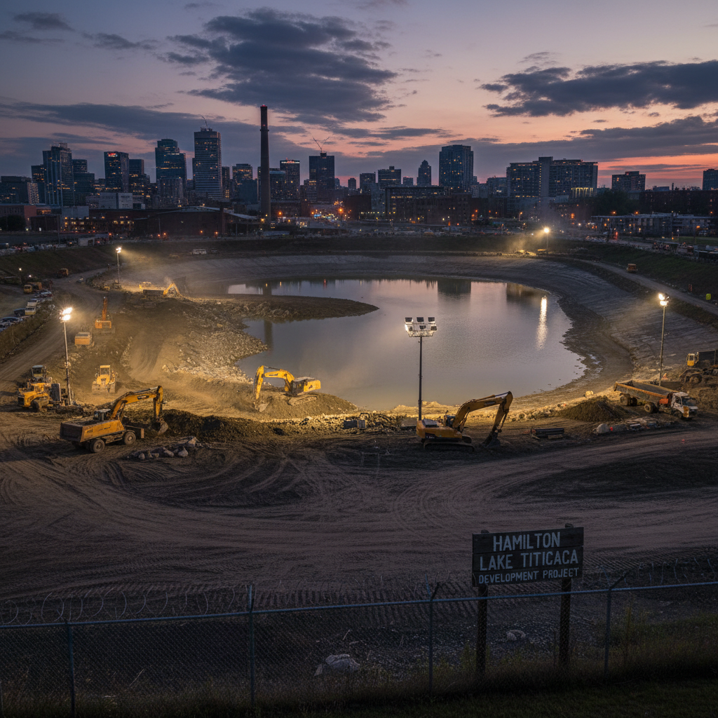 They're filling in Hamilton's Lake Titicaca. Really.