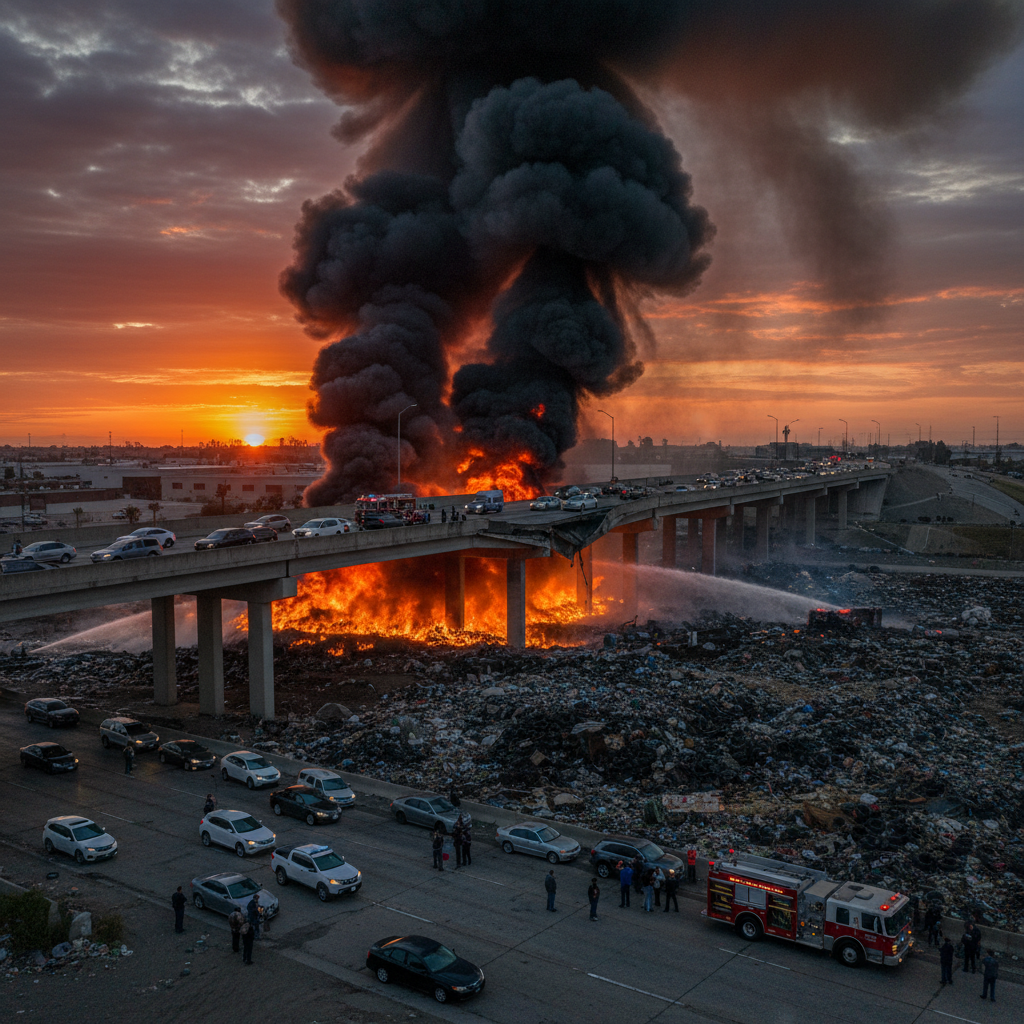 Your 110 commute is toast thanks to a trash fire.