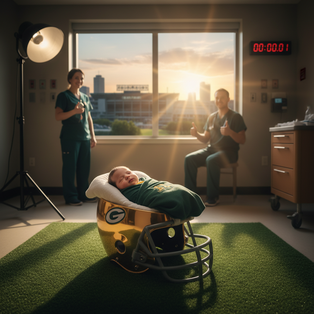 A new Green Bay baby arrived faster than a touchdown.