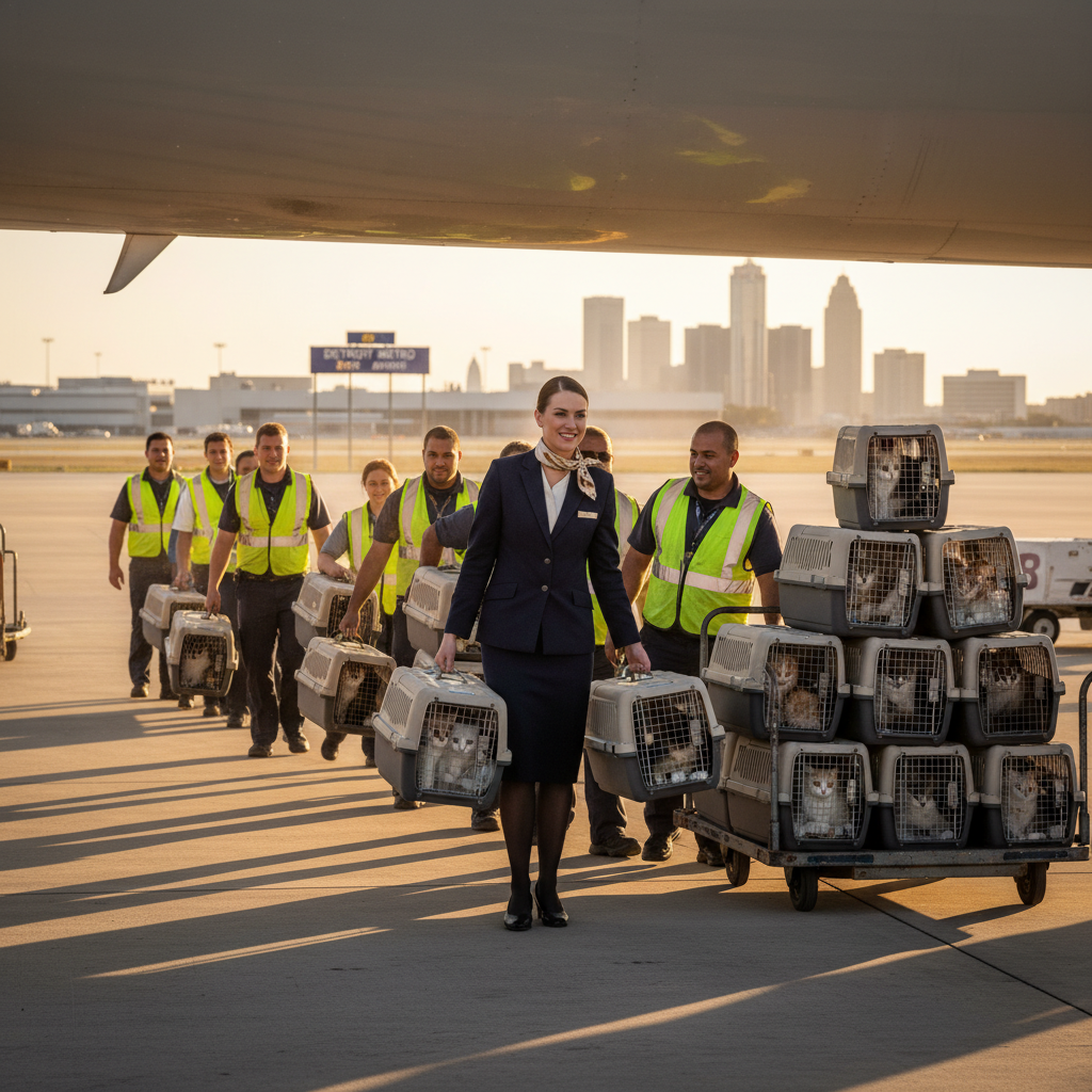 A flight attendant saved 25 cats from Qatar for Detroit. Seriously.