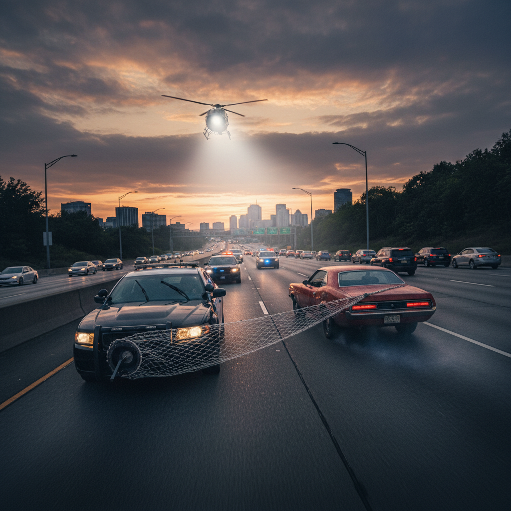 Cops want to net fleeing cars on your freeway? No mames.