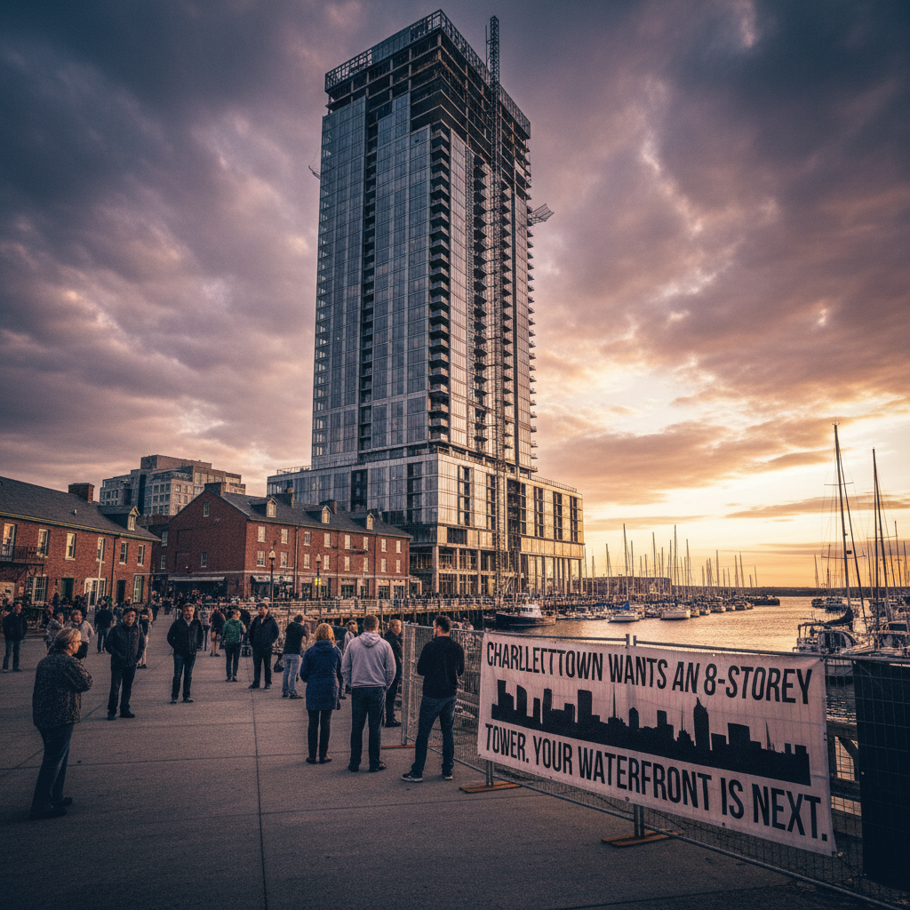 Charlottetown wants an 8-storey tower. Your waterfront is next.