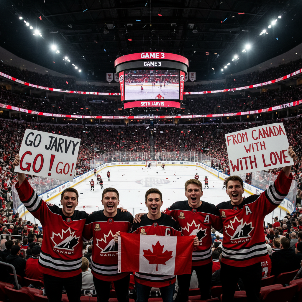 Seth Jarvis's friends traveled from Canada for Game 3. Your thoughts?