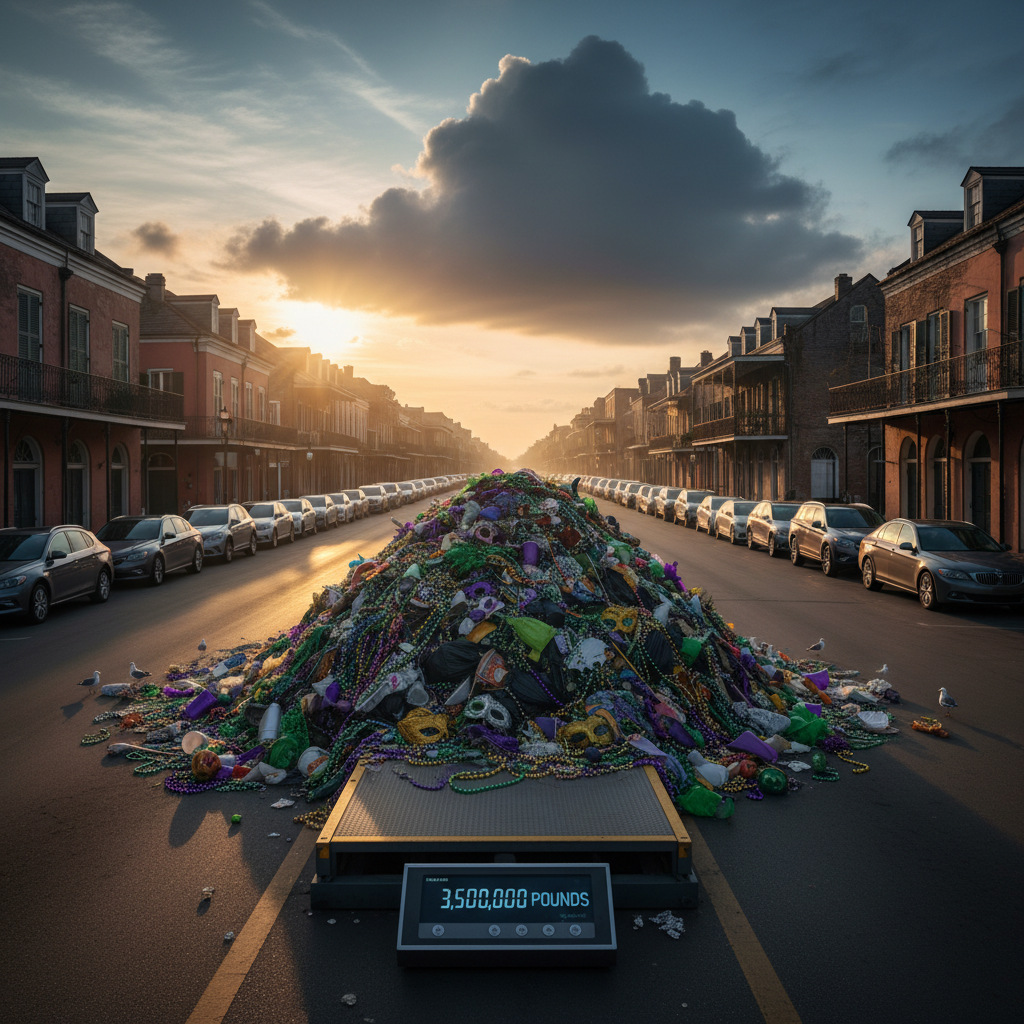 Mardi Gras trash weighed more than 740 cars. What happened?