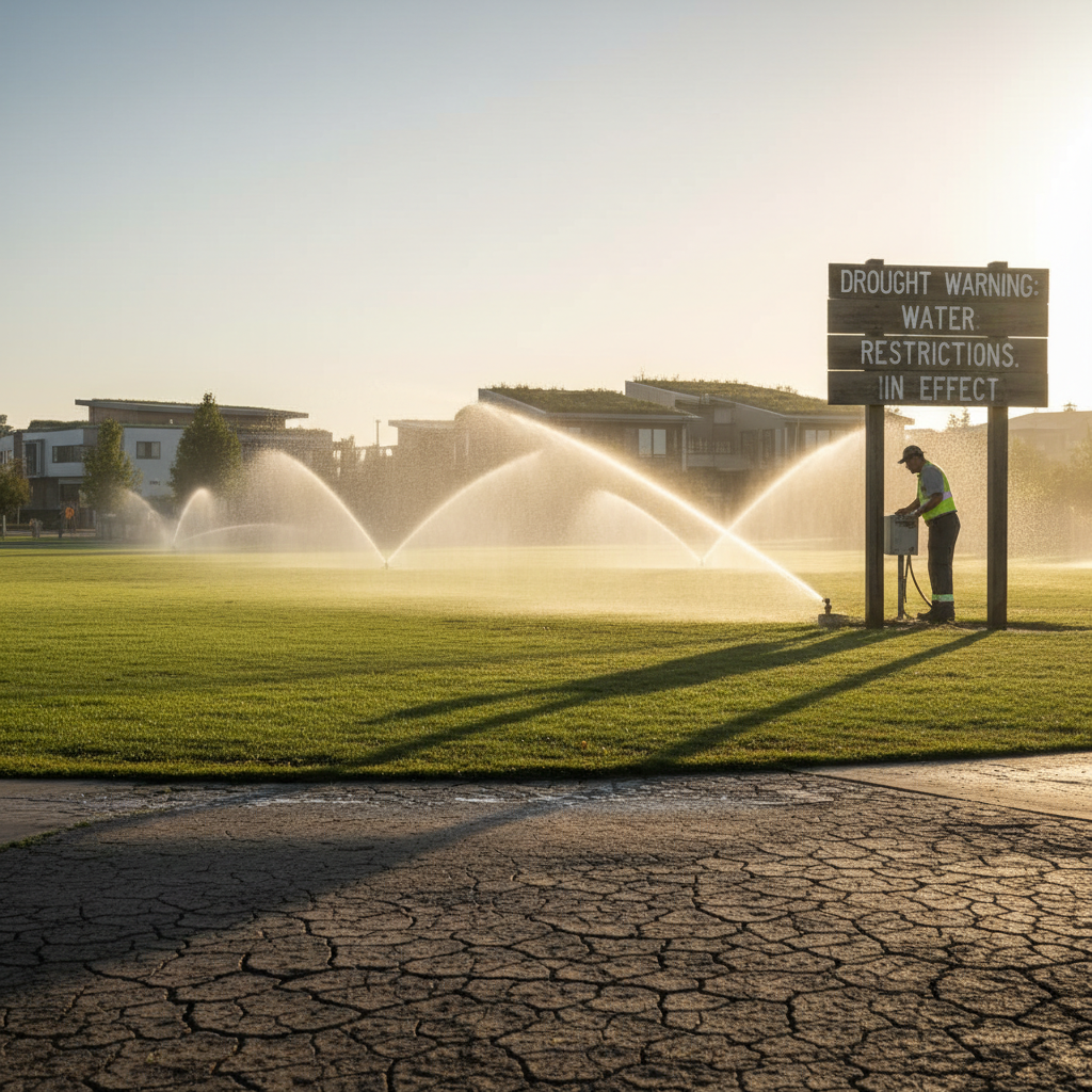 Your city's sprinklers are on in a drought. Here's why.