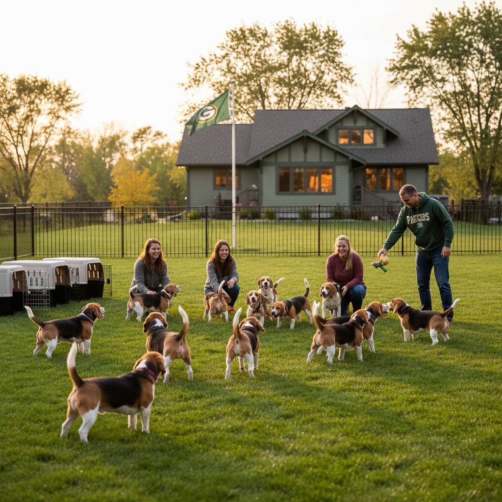 Twenty Ridglan beagles just found homes in Green Bay. Can you believe it?
