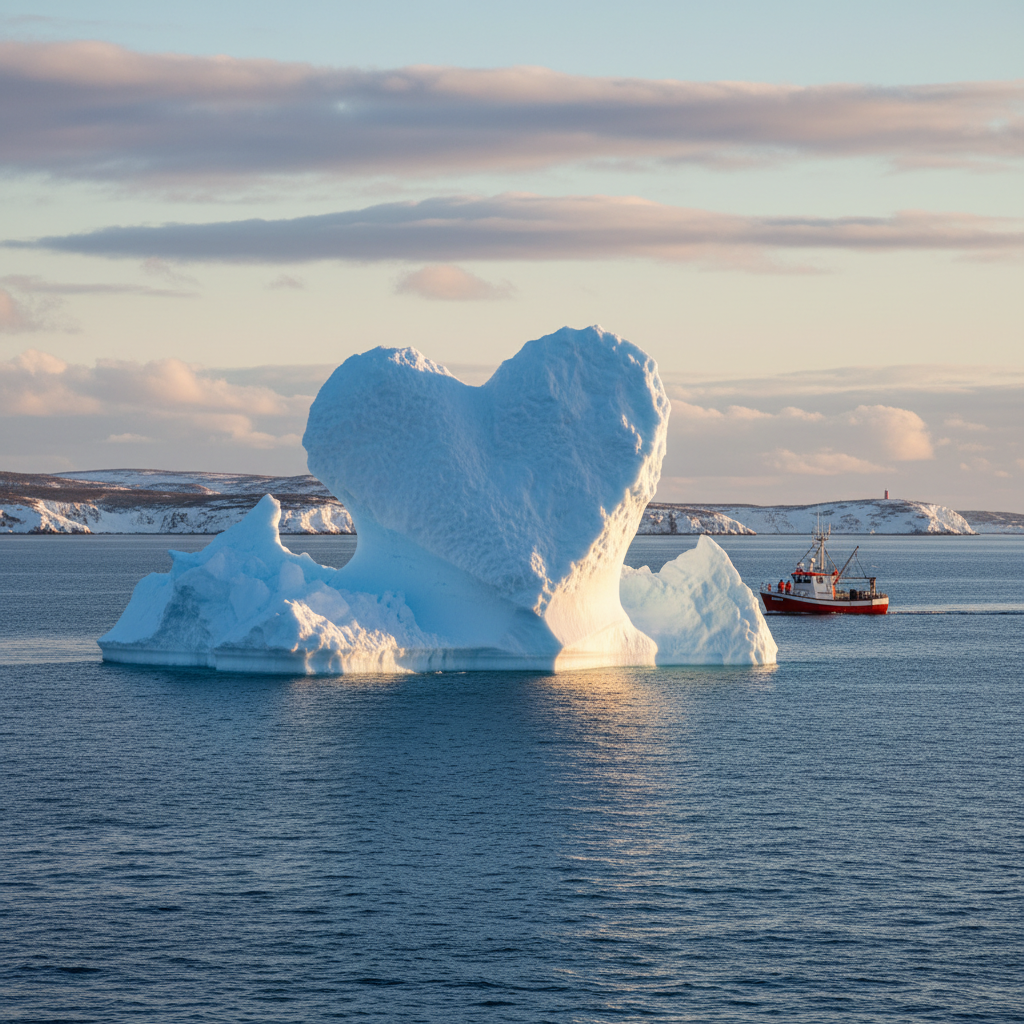 You won't believe this heart-shaped iceberg near St. Anthony.