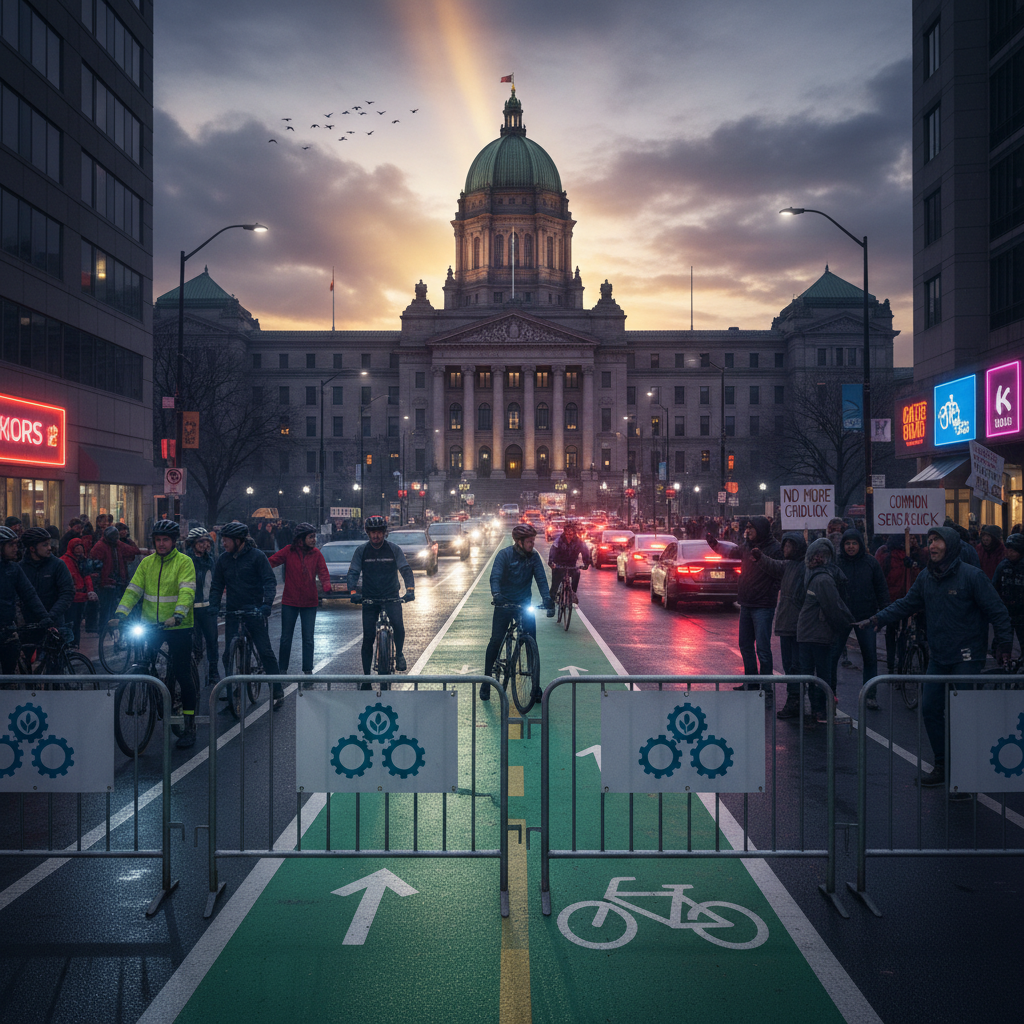 Your bike lanes are now a provincial battleground.