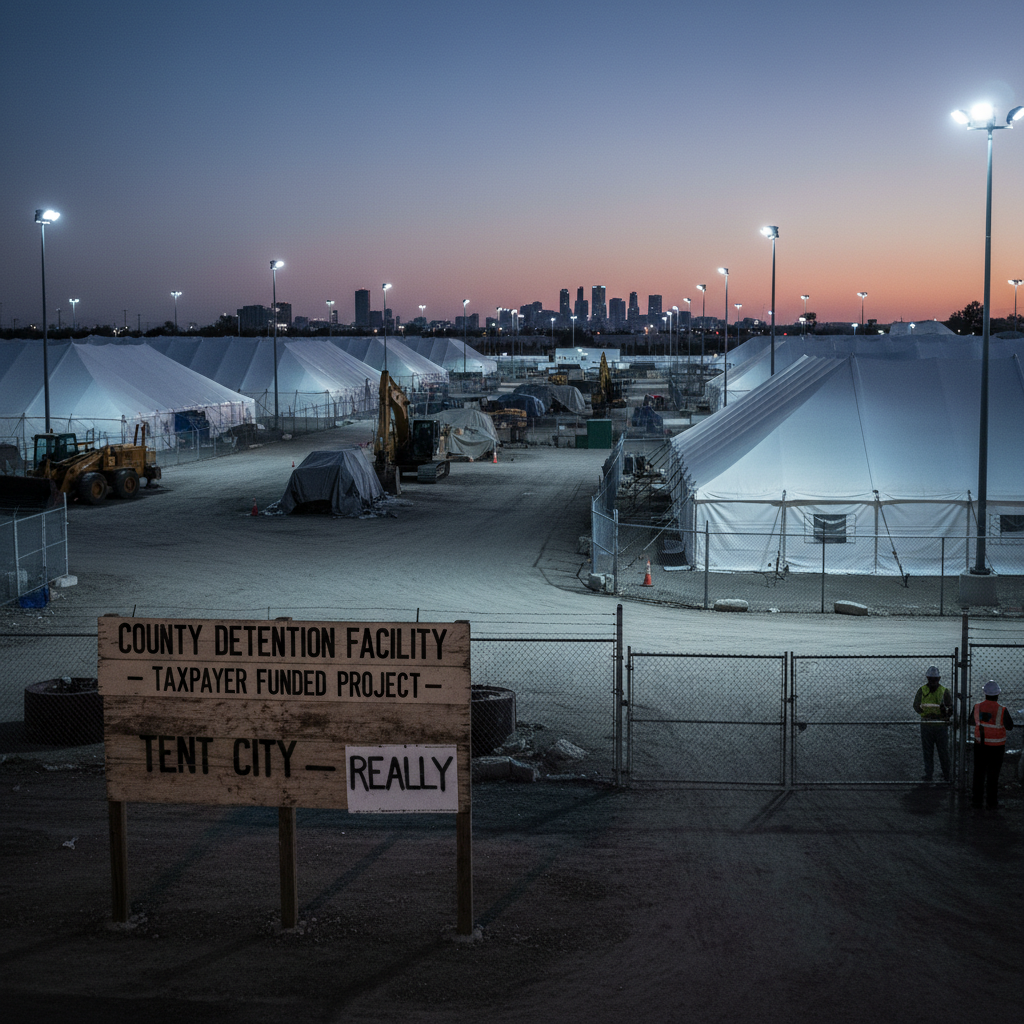 Your tax dollars are building jail tents. Really.